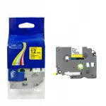 Iselatuv lint Brother TZe-C31, 12 mm x 8 m, kollane mustade fluoresseeruvate tekstidega