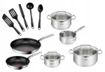 TEFAL Duetto pottide ja pannide komplekt kaasade ja spaatliga