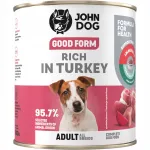 Koerakonservid John Dog Good Form kalkunilihaga, 800 g