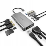 Omars OMHUBGY11PLX USB hub, 11 porti, USB-C, 4K, VGA, HDMI