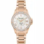 Naiste Bulova 98R295 roosa kullaga k&auml;ekell