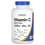Vitamiin C-1000 tsingiga 45 mg, 240 vegankapslit, Nutricost