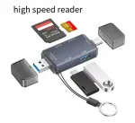SD/TF 6-in-1 kaardilugeja USB-A 3.0 ja USB-C 3.1 pesadega, SD/SDHC 3.0