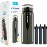 Wessper ActiveMax WES263-GR 680 ml hall filtreeriv pudel, 3 filtrit