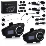 Mootorratta interkomide komplekt VITO Y6 MESH ja Bluetoothiga, 4 osalejat, FM raadio, 1000 m