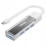 USB jagaja Unitek, 4 USB-A porti, 5Gbps, valge