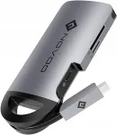 USB-C multifunktsionaalne adapter NOVOO, 8-&uuml;hes, HDMI, USB-C 3.0, 4K, Ethernet