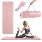 Jooga ja fitnessmatt HyperMotion NBR, roosa, rihmaga, 183 x 61 x 1,5 cm
