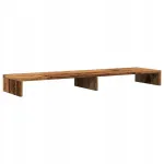 Kaksm&otilde;&otilde;tmelise monitori alus sahtlitega, vanutatud puit, 100x27x10 cm