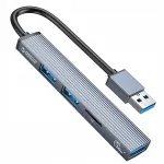 Orico USB jagaja, 3 &times; USB-A, microSD, 5Gbps, alumiinium