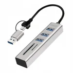 USB-jaotur LOGILINK 3x USB 3.0 koos m&auml;lukaardi lugejaga