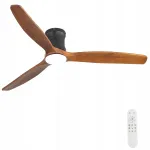 Lagi ventilaator valgustusega, 132 cm, 3 puidust labaga