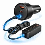 Autolaadija Orico ChargeClip, 108W, 2x USB-A, 4x USB-C, must