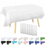 Plastist ristk&uuml;likukujulised laudlinad, 137&times;274 cm, valged h&otilde;bedaste t&auml;ppidega, 6 tk