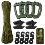 Paracord k&ouml;is karabiinide ja tarvikutega, elluj&auml;&auml;miskomplekt