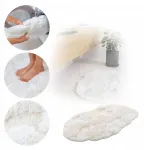 Moodne 3D vannitoavaip 50x80 cm, pehme, hele kreemjas Cream Cloud