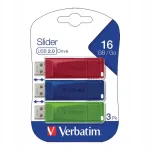 USB m&auml;lupulk Verbatim Slider 16 GB, USB 2.0, mitmev&auml;rviline