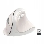 Juhtmevaba vertikaalne hiir UGREEN MU008, valge, ergonoomiline, Bluetooth, 2.4G, 4000 DPI, 57&deg;