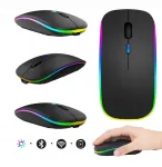 Juhtmevaba ergonoomiline hiir s&uuml;learvutile, LED-taustvalgustusega, must