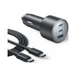 Autolaadija Anker, 167,5 W, 3 USB-C/USB-A pesa, 1 m kaabliga