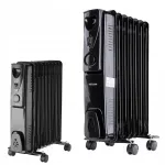 &Otilde;liradiaator 1500 W, 7 sektsiooni, termostaadiga, must