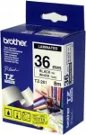 Sildi lint Brother P-Touch TZ261, must valgel