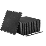P&otilde;randamattid SucceBuy, 24 tk, 61x61 cm, 14 mm, must valgete t&auml;ppidega