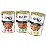 Konservtoit koertele RAFI CLASSIC kastmega, erinevad maitsed, 20 x 1240 g