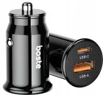 BOSTE FAST STRONG auto laadija, 45W, USB-A ja USB-C, QC, PD