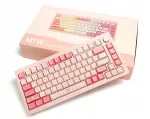 MonsGeek M1W 75% traadita klaviatuur vaikse t&ouml;&ouml;ga, roosa, RGB, Hot Swap