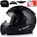 Motorratturi kiiver LS2 FF353 Rapid II, must l&auml;ikiv, Pinlockiga, ECE R22.06