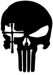 Kleeps autole v&otilde;i s&uuml;learvutile PUNISHER ristiga, 18 x 13 cm