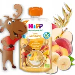 HiPP BIO puuviljap&uuml;ree lastele &otilde;unade, virsikute, banaanide, helvestega ja jogurtiga, alates 1 aastast, 120 ml
