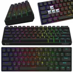 Mekaaniline m&auml;nguklaviatuur 60% RGB valgustusega, Outemu siniste l&uuml;lititega, HOT SWAP