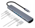 USB-C HUB &uuml;hendusjaam HDMI 4K, USB 3.0, LAN ja 87W v&otilde;imsusega