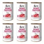 BRIT MONO koerakonservid veiselihaga, 6 x 400 g