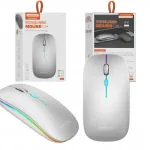 Juhtmevaba hiir SOMOSTEL 2.4G ja Bluetooth, valge, RGB LED