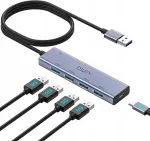 TSUPY USB jaotur, 4 porti, 120 cm, alumiinium, USB 3.0
