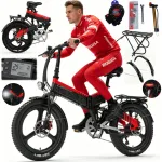 LANKELEISI G650 kokkupandav elektrijalgratas, 750W, 35 km/h, 100 km, 614,4 Wh