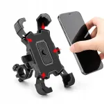 Automaatne 4,5&ndash;7" jalgratta telefonihoidik 360&deg;, vibratsiooni summutav