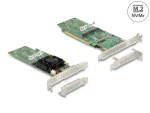 PCIe x16 madala profiiliga NVMe M.2 adapter Delock 90078, 4 pesa