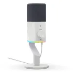 D&uuml;naamiline mikrofon Krux Qube XLR/USB, valge, GAIN-kontrolli, vaigistuse ja k&otilde;rvaklapi v&auml;ljundiga