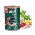 Niisked koerte toidulisandid Pan Mięsko, j&auml;nesepasteet &uuml;rtidega, h&uuml;poallergeenne, 400 g
