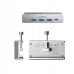 ORICO MH4PC USB-C jagaja, 3&times; USB-A 3.0, monitori kinnitatav, 5Gbps, h&otilde;bedane