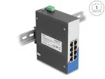 Delock 80163 t&ouml;&ouml;stuslik gigabit Ethernet l&uuml;liti, 8x RJ45, DIN, 9&ndash;48 V