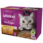 WHISKAS m&auml;rg kassitoit erinevate maitsetega želees, 12 x 85 g