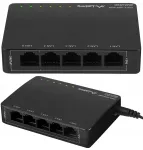 5-pordiline gigabit PoE l&uuml;liti IP-kaameratele (4 PoE, 60 W, uplink &uuml;hendus)
