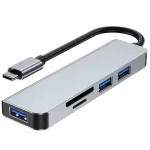 USB jagaja 5in1: 3x USB, 2x SD/TF kaardi lugejat