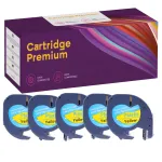 DYMO LetraTag kleebislint, 12 mm x 4 m, kollane, 5 tk, 59423