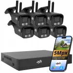 Traadita valvekaamerate komplekt 6x 5Mpx mustad DVS DVR